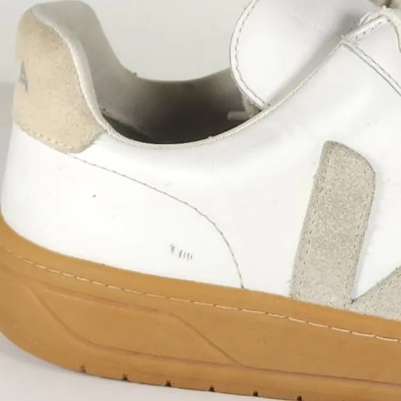 Veja Men's V-12 US 8 White Natural Leather Lace Up Low Top Sneakers Shoes
