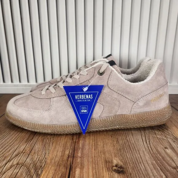 Verbenas Sora Womens Size 10 EU 41 Beige Suede Tennis Shoes Handmade in Spain