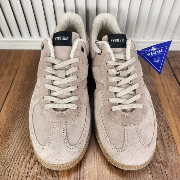 Verbenas Sora Womens Size 10 EU 41 Beige Suede Tennis Shoes Handmade in Spain