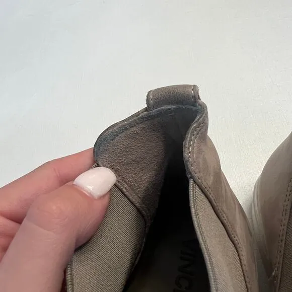 Vince Newlyn Women's Taupe Suede Leather High Top Sneaker Shoes Size 6.5