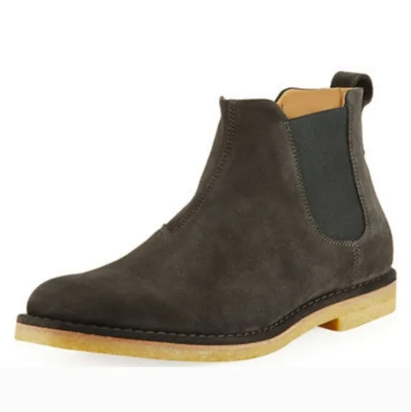 Vince Sawyer Chelsea boot pull-on crepe rubber soles with calfskin suede