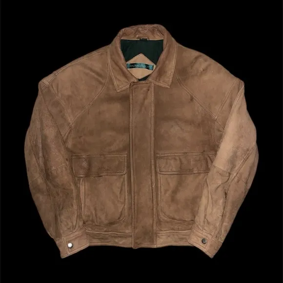 Vintage Andrew Marc Brown Suede Leather Jacket