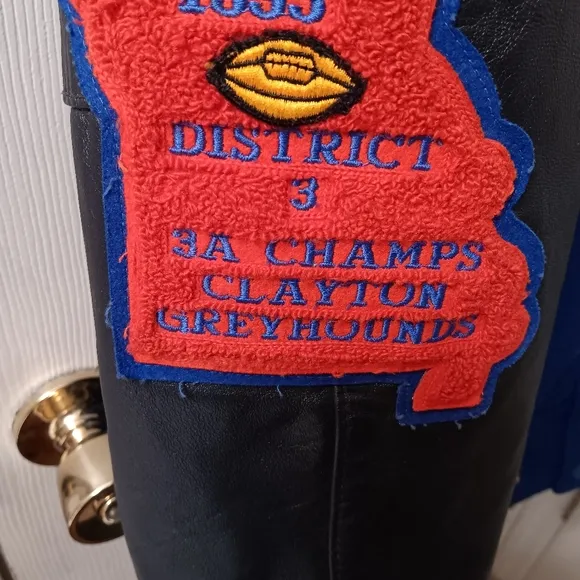 Vintage Clayton Greyhounds Football Letterman High School Jacket Men's Sz XXL