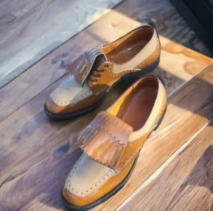 VINTAGE DUPONT CORFAM Lady Eagle Kiltie Golf Cleats 7 Spectator Wingtip Loafers