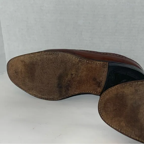 Vintage Florsheim Derby Shoes Mens 9 Ox Blood 90s Longwing Wingtip Brogues 30831