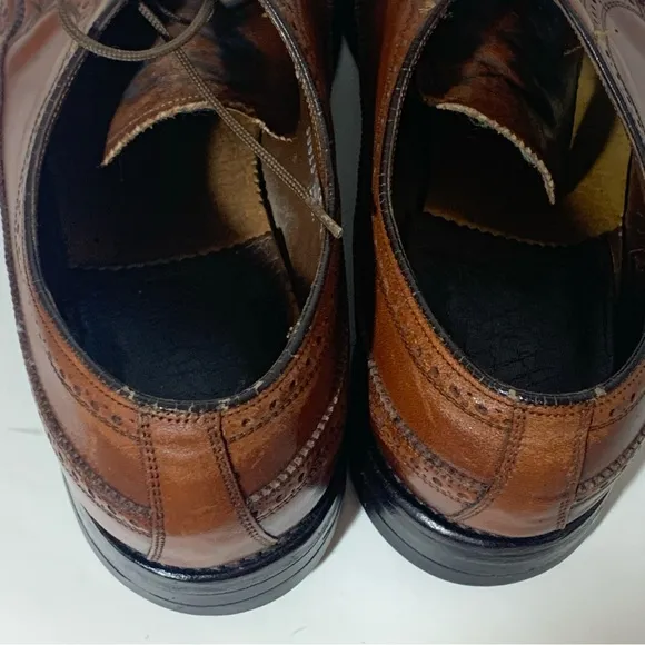 Vintage Florsheim Derby Shoes Mens 9 Ox Blood 90s Longwing Wingtip Brogues 30831