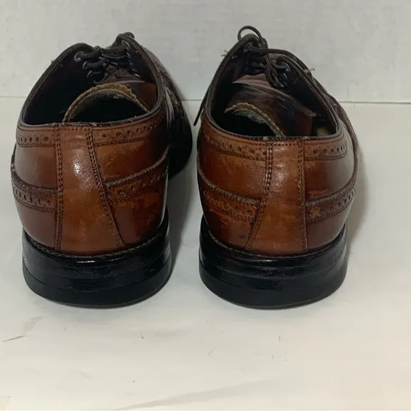 Vintage Florsheim Derby Shoes Mens 9 Ox Blood 90s Longwing Wingtip Brogues 30831