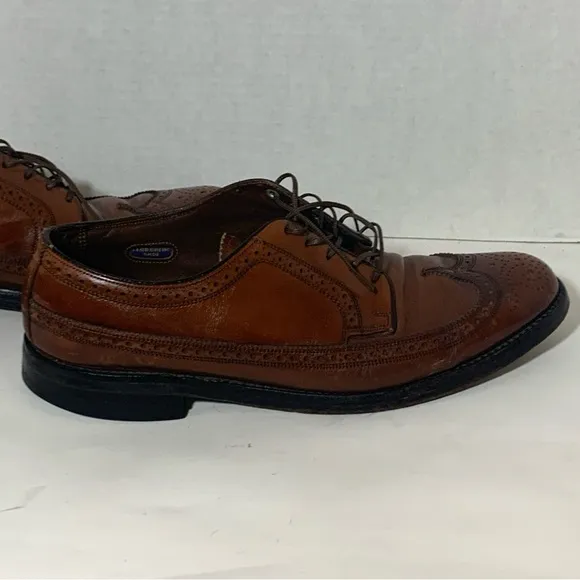 Vintage Florsheim Derby Shoes Mens 9 Ox Blood 90s Longwing Wingtip Brogues 30831