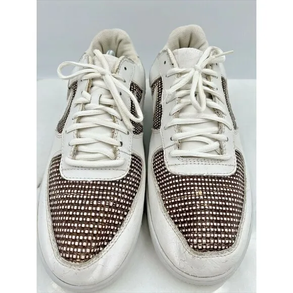 Vintage Nike Air Force 1 Shoes Mens Sz 11.5 Low Brown Grid Pattern Top 2004 US