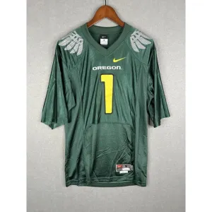VINTAGE Nike Oregon DUCKS #1 Football Jersey Adult Small Green Authentic Mens‎
