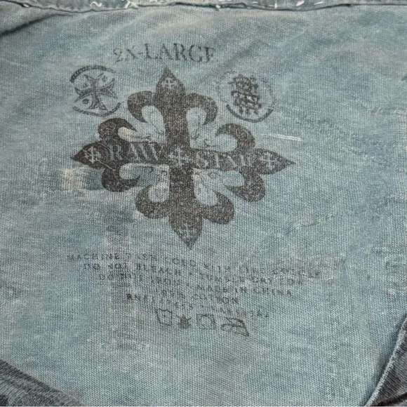 Vintage Raw State Redemption Blue Wing Cross Tshirt Size 2XL
