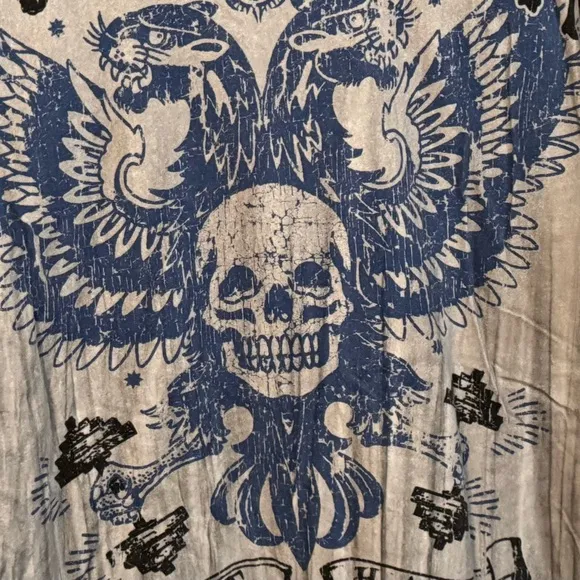 Vintage Y2K House of Pain Grey Blue Skull T-Shirt Size XL