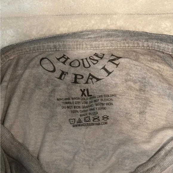 Vintage Y2K House of Pain Grey Blue Skull T-Shirt Size XL