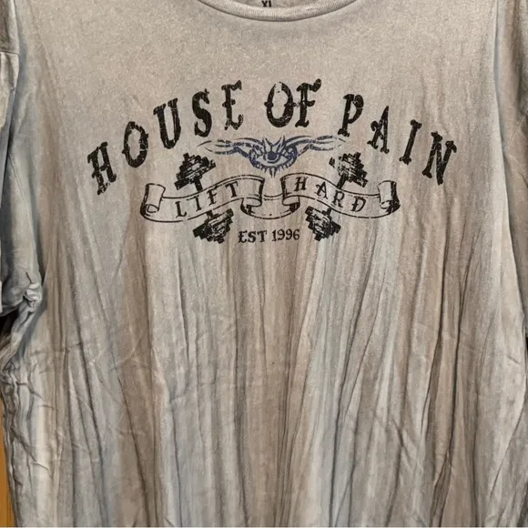 Vintage Y2K House of Pain Grey Blue Skull T-Shirt Size XL
