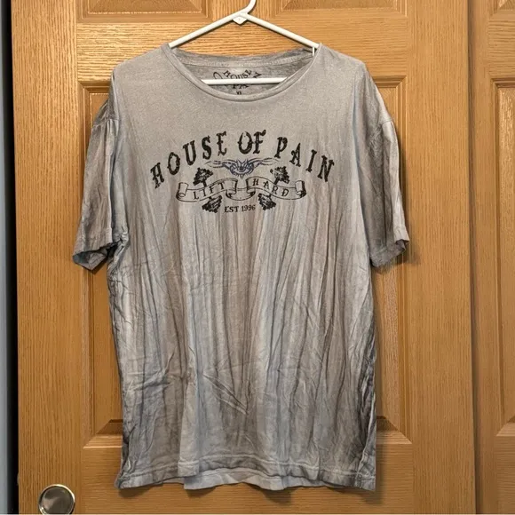 Vintage Y2K House of Pain Grey Blue Skull T-Shirt Size XL