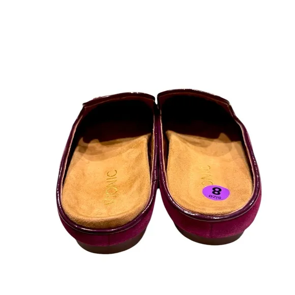 Vionic Carnegie Slip-on Mules Womens Suede Purple Merlot Shoe Size 8