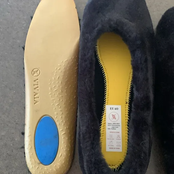 Vivaia Margot 2.0 Black Mink Faux Fur Flats 9
