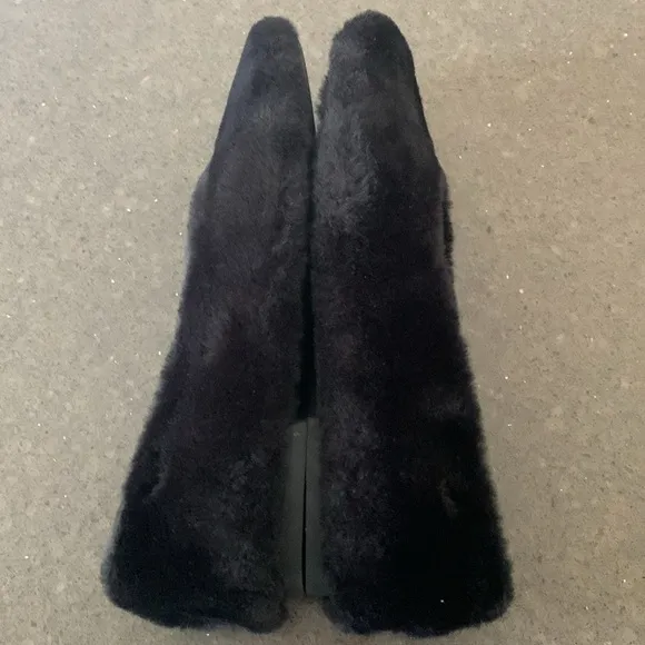 Vivaia Margot 2.0 Black Mink Faux Fur Flats 9