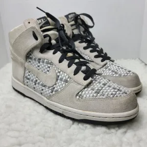 Vtg Nike Dunk Mens Size 10High Top Premium Suede Woven Grey Silver 317891-007