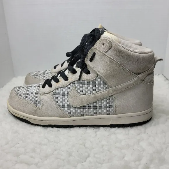 Vtg Nike Dunk Mens Size 10High Top Premium Suede Woven Grey Silver 317891-007