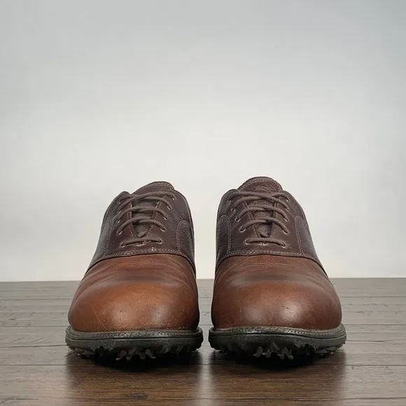 VTG Nike KEMPSHALL LAST Golf Shoes Mens 11 Brown Leather Oxford Spikes Cleats