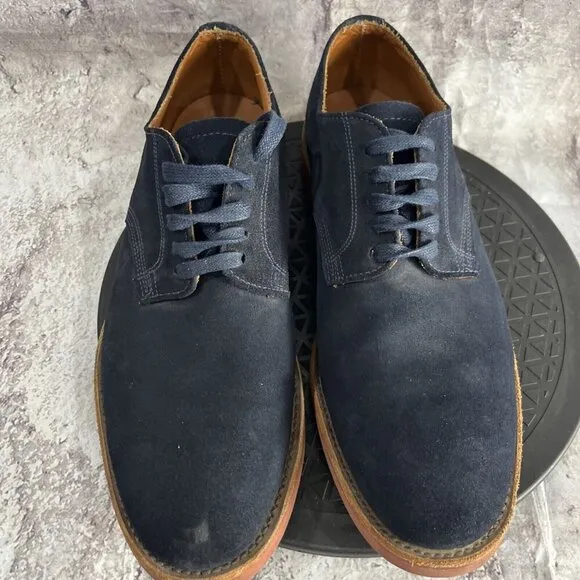 Walk Over Nubuck Suede Leather Shoes Mens Size US 10 M Navy Oxford Made in USA