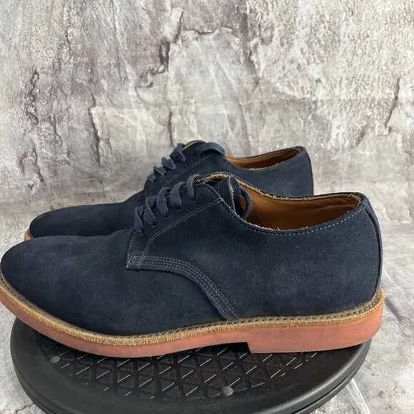 Walk Over Nubuck Suede Leather Shoes Mens Size US 10 M Navy Oxford Made in USA