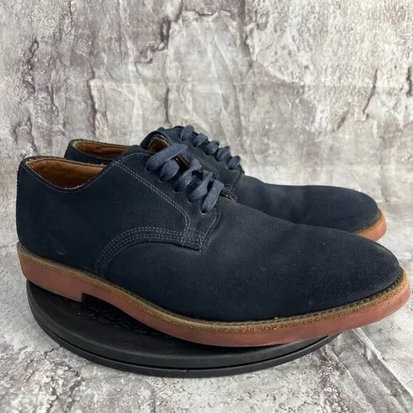 Walk Over Nubuck Suede Leather Shoes Mens Size US 10 M Navy Oxford Made in USA