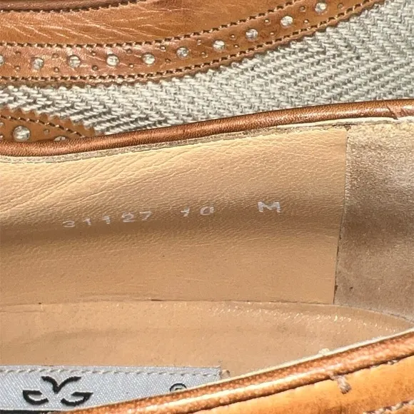 Walter Genuin Men’s Brown Leather Brogue Golf Shoes Size 10 Wingtip Italian