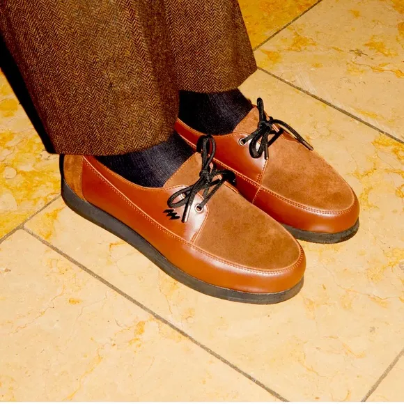 Warrior Sports MIRAGE brown leather derby Oxford shoes men size 46 euro 12 US