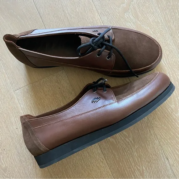 Warrior Sports MIRAGE brown leather derby Oxford shoes men size 46 euro 12 US