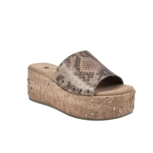 WHITE MOUNTAIN womens Diligent Slide flatform Sandal Snake print size 8.5M