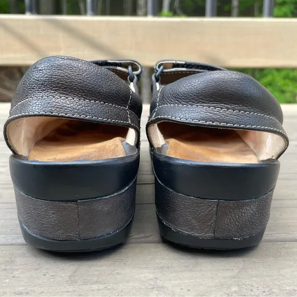 Wolky Strap Cloggy Metallic Silver Leather Shoes size 41