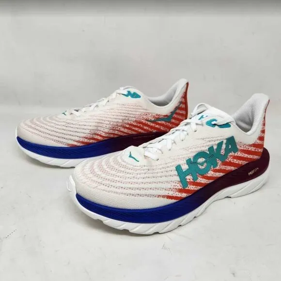 Women's 10 Hoka Mach 5 road running sneakers White Flame 1127894