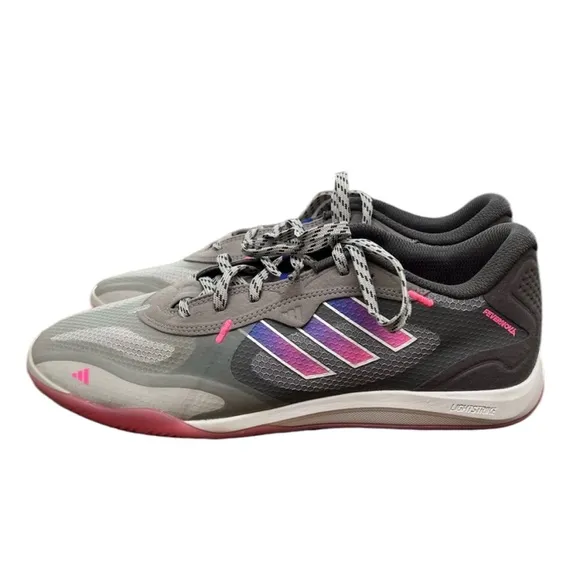 Women’s Adidas Fevernova Court Indoor Soccer Shoe Grey/Pink – Sz 11.5