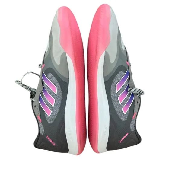 Women’s Adidas Fevernova Court Indoor Soccer Shoe Grey/Pink – Sz 11.5