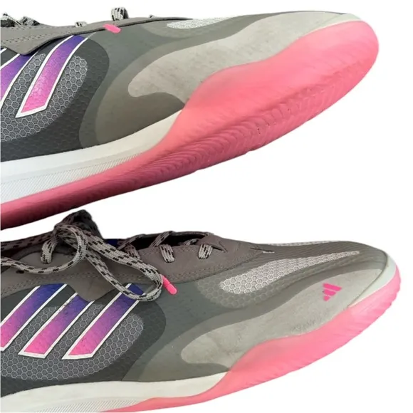 Women’s Adidas Fevernova Court Indoor Soccer Shoe Grey/Pink – Sz 11.5