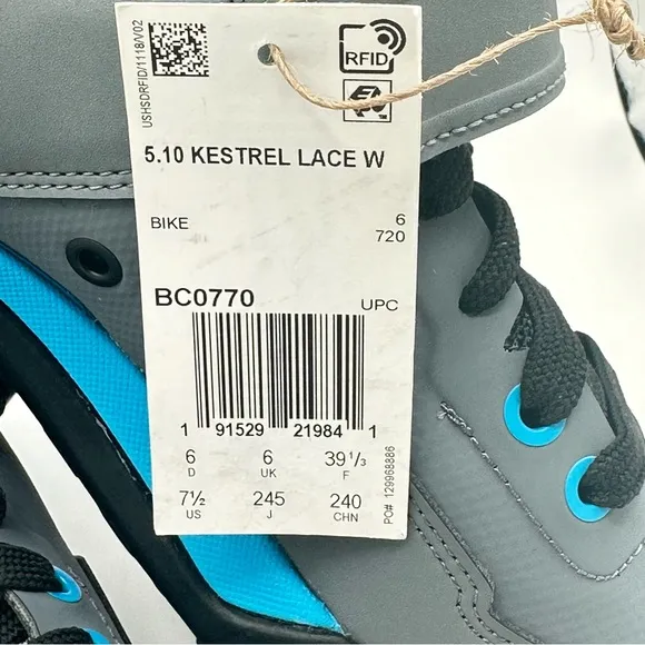 Women’s Adidas Five Ten 5.10 Kestrel Lace Carbon Cyan Mountain Bike shoe…