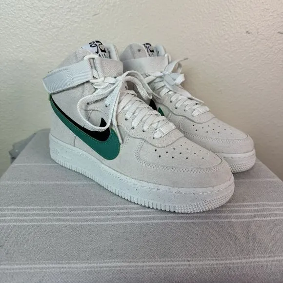 Women’s Nike Air Force 1 Hi SE Shoes Sesame Summit White Neptune Green Black 7