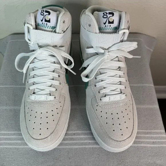 Women’s Nike Air Force 1 Hi SE Shoes Sesame Summit White Neptune Green Black 7