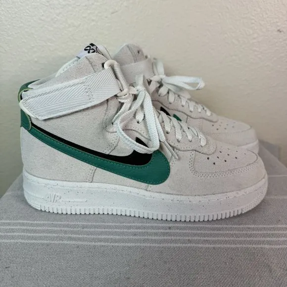 Women’s Nike Air Force 1 Hi SE Shoes Sesame Summit White Neptune Green Black 7