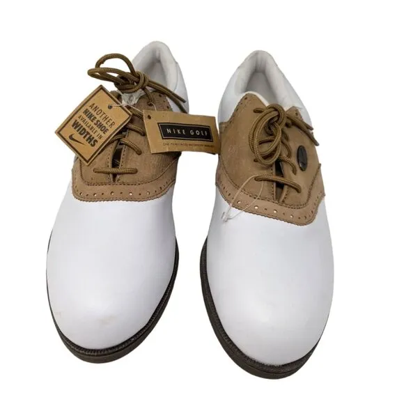 Womens Nike Golf Airliner Brown White Saddle Shoes Cleats with Spikes Size 9.5