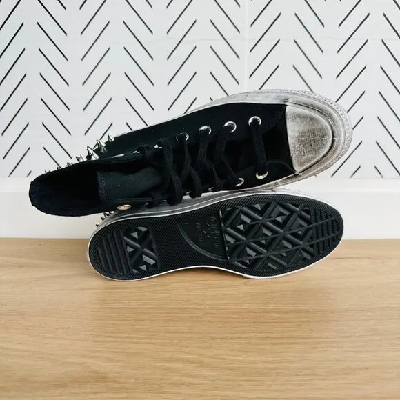 🤩Women's Shoes Converse Chuck 70 Hi Sz 5 Studded Black White Punk A07207C Rare