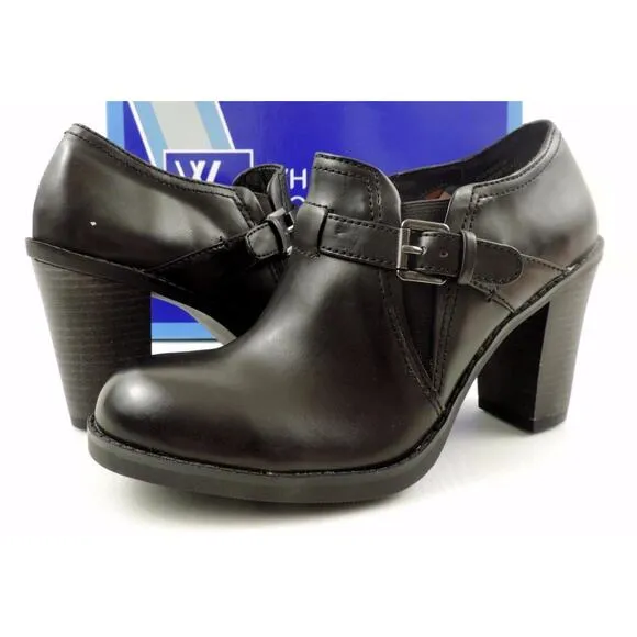 Women's Shoes White Mountain Ticket Ankle Booties Shooties Black Smooth Size 10