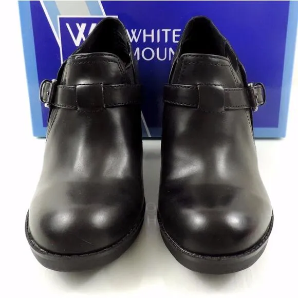 Women's Shoes White Mountain Ticket Ankle Booties Shooties Black Smooth Size 10