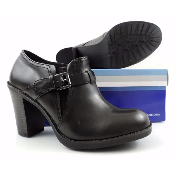 Women's Shoes White Mountain Ticket Ankle Booties Shooties Black Smooth Size 10