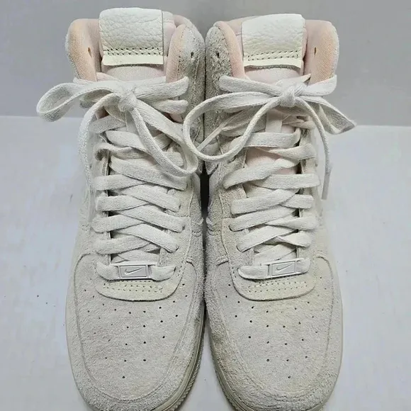 Womens Size 8 Nike Air Force 1 High Top Suede Sculpt Sail Phantom Sesame Shoes