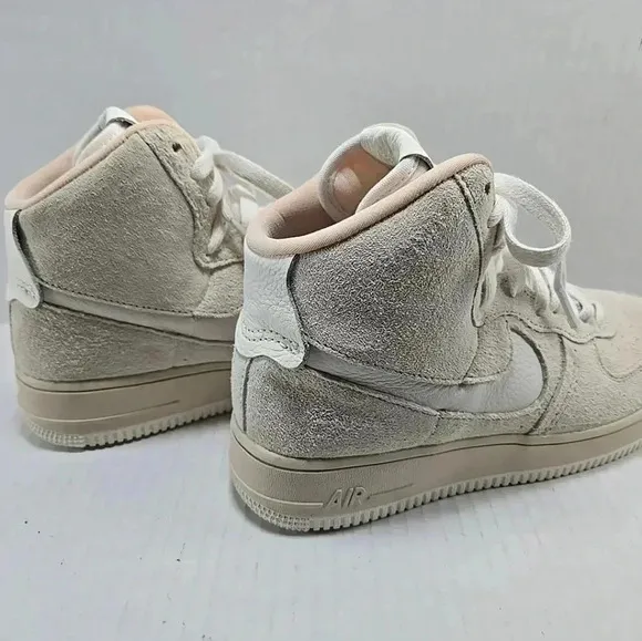 Womens Size 8 Nike Air Force 1 High Top Suede Sculpt Sail Phantom Sesame Shoes