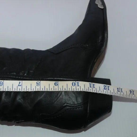 Women's Vintage Laredo metal toeguard beaded tassel western boots sz 6