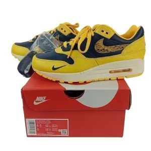 WOMENS NIKE AIR MAX 1 PREMIUM_NAVY/VARSITY MAIZE-NATURAL FJ5479-410 (6.5)